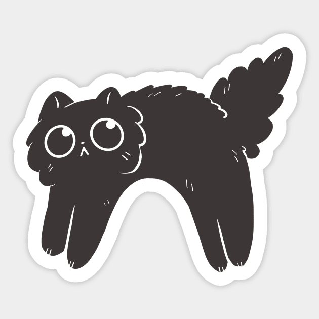 Scaredy cat Sticker by IcyBubblegum